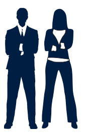 corporate man and woman icons