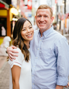 Victoria Wong with her husband. 