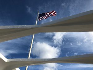 US Flag at the USS Arizona Memorial