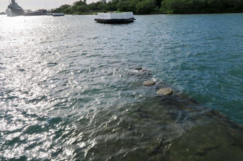 USS Arizona Ship and USS Vestal in the background