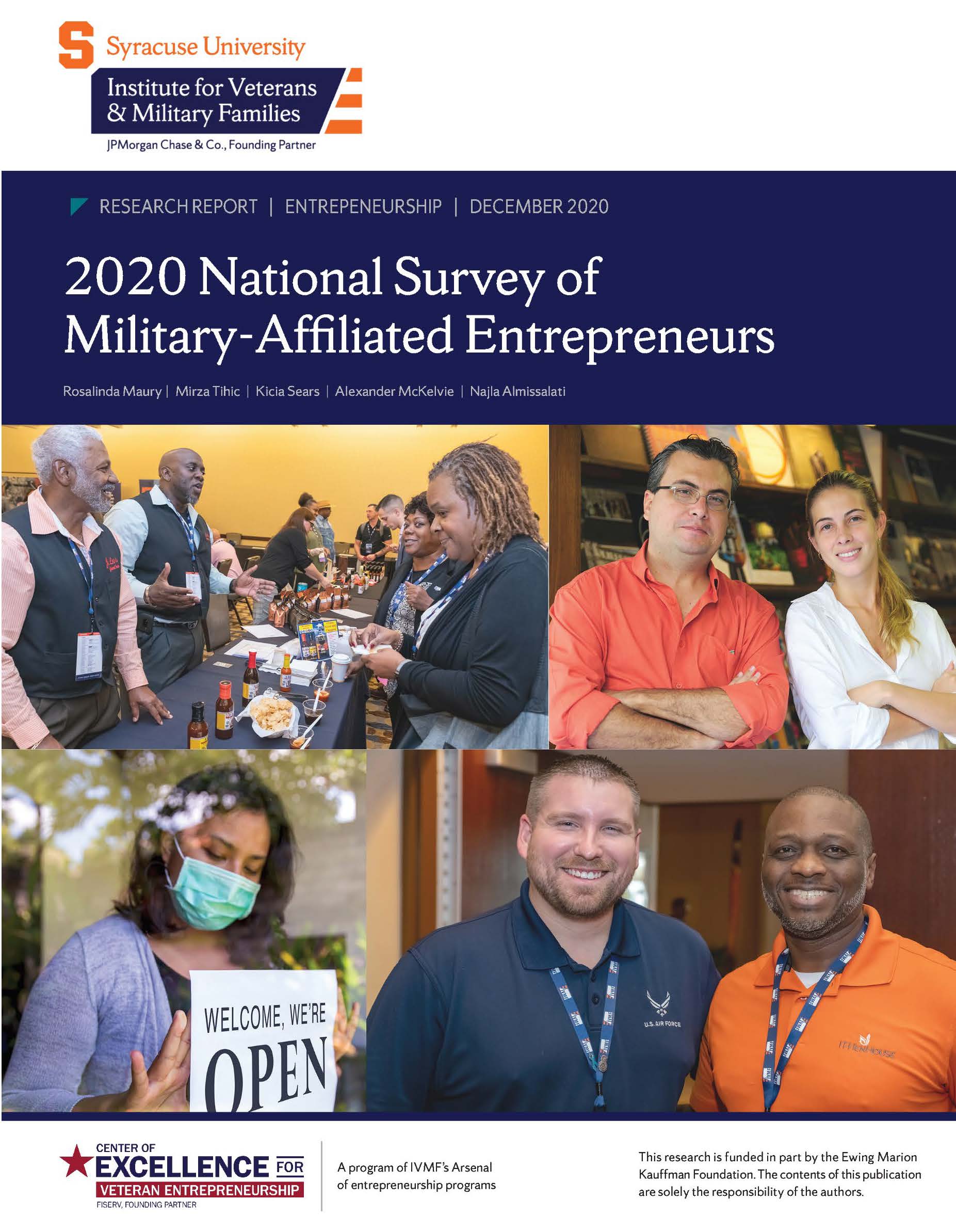 Cover of 2020 National Survey of Military-Affiliated Entrepreneurs