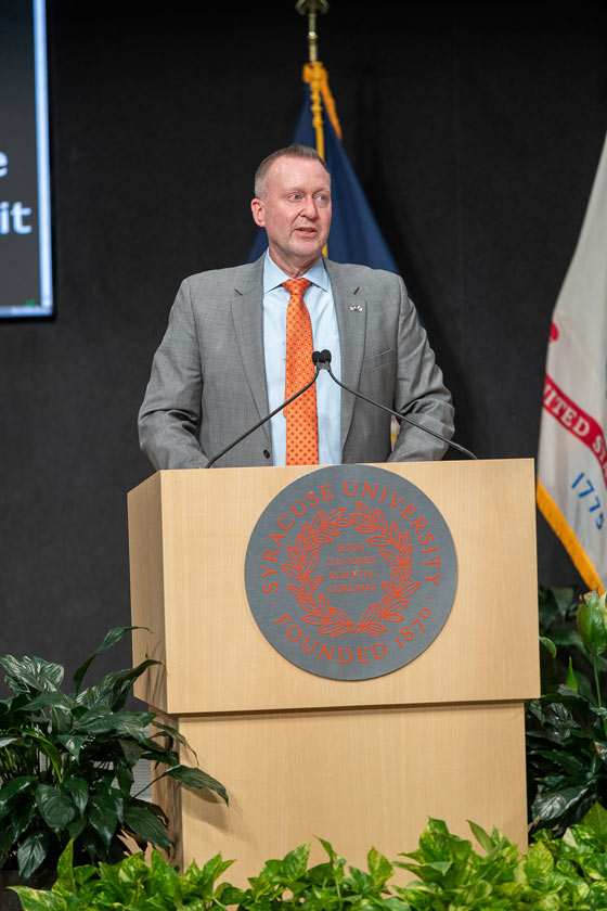 Mike Haynie speaking at NVRC opening