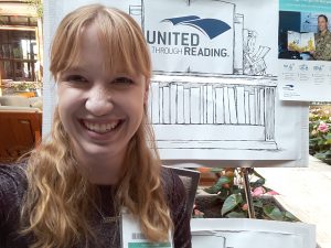 Erica volunteering for United Through Reading,