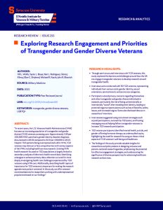 Exploring Research Engagement and Priorities of Transgender and Gender Diverse Veterans cover