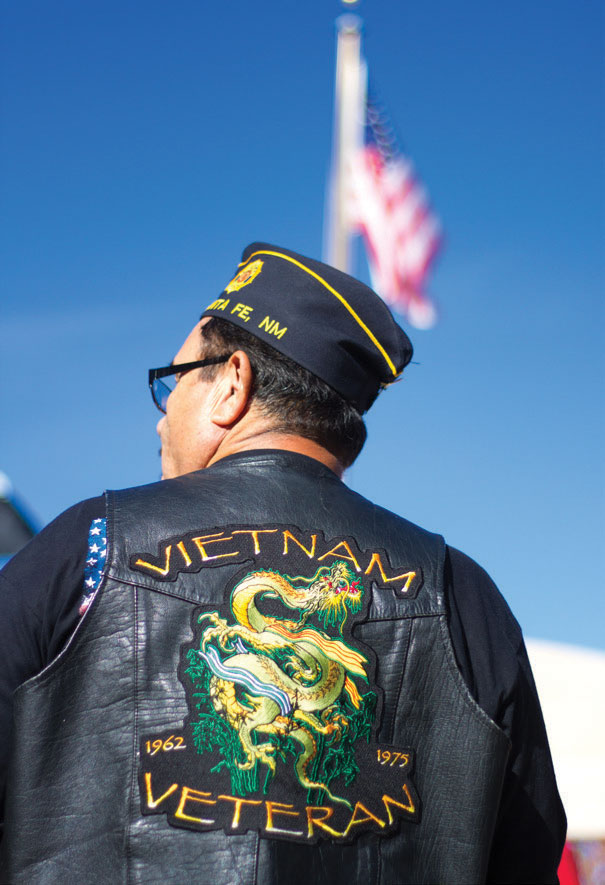 Vietnam Vet wearing jacket. Vietnam Vet wearing jacket.