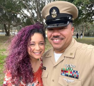 Mamie L. Pack and her husband in uniform