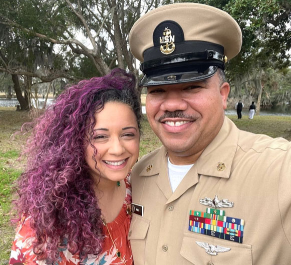 Mamie L. Pack and her husband in uniform