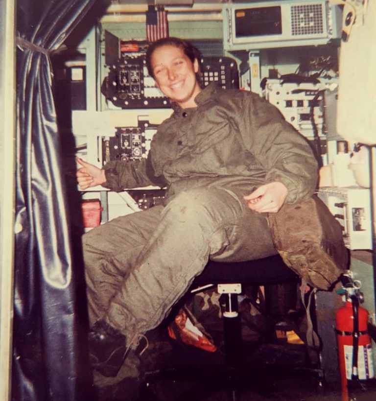 Jenn Kaaoush in MOPP gear