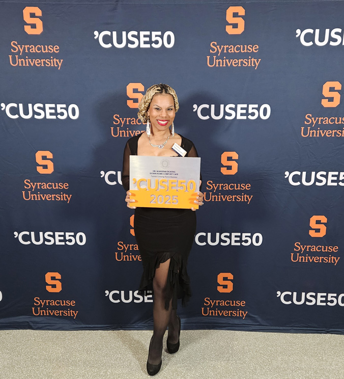 dr wakeena dickens at the 'Cuse50 awards