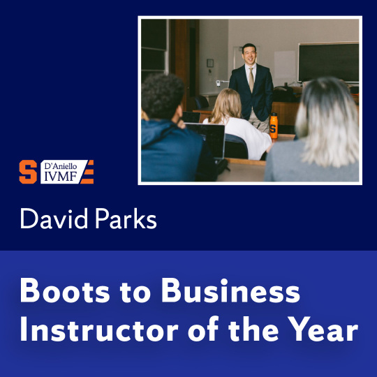 David Park named boots to business instructor of the year
