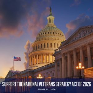 Capitol building with caption support the national veterans strategy act of 2026 - senate bill 3726
