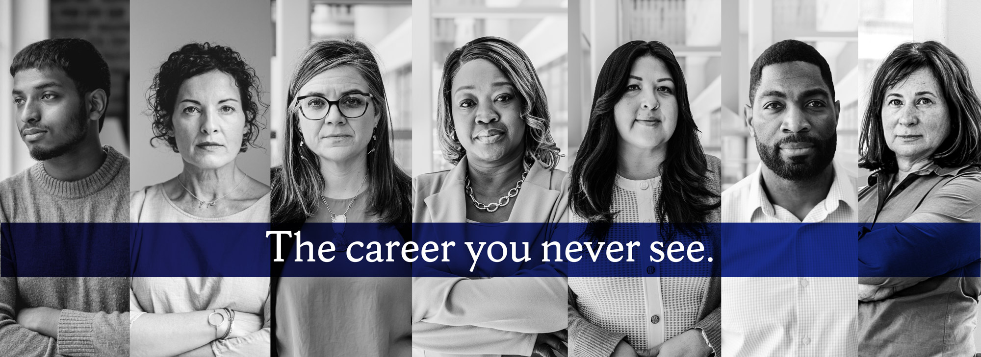 Collage of military spouses with text reading "the career you never see"