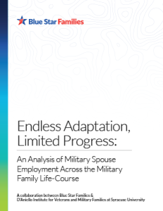 Cover of Endless Adpation, Limited Progress report from Blue Star Families and IVMF