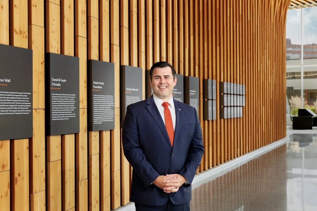 Nick armstrong standing inside the NRVC.