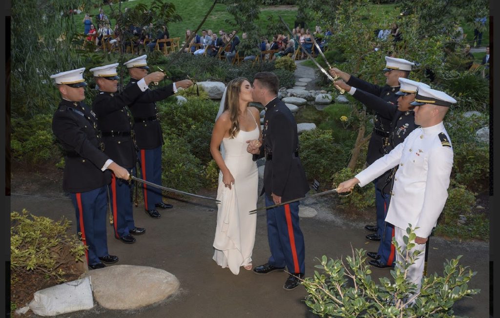 Melanie Vernoia marrying her husband.